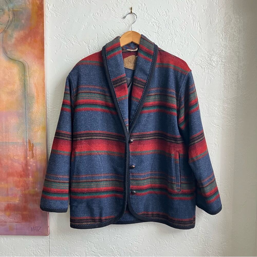 Woolrich Multicolor Western Striped Blanket Jacket Medium